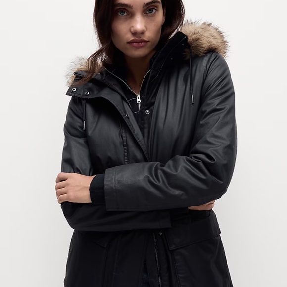 Waxed parka with fur lining and hood - Picture 2 of 7